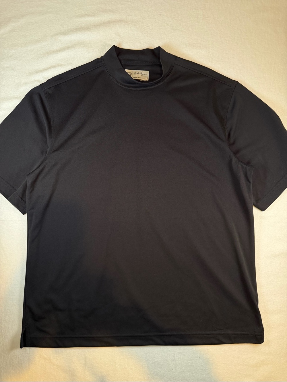 Walter Hagen Performance Black Mock Neck Golf Shirt Size M